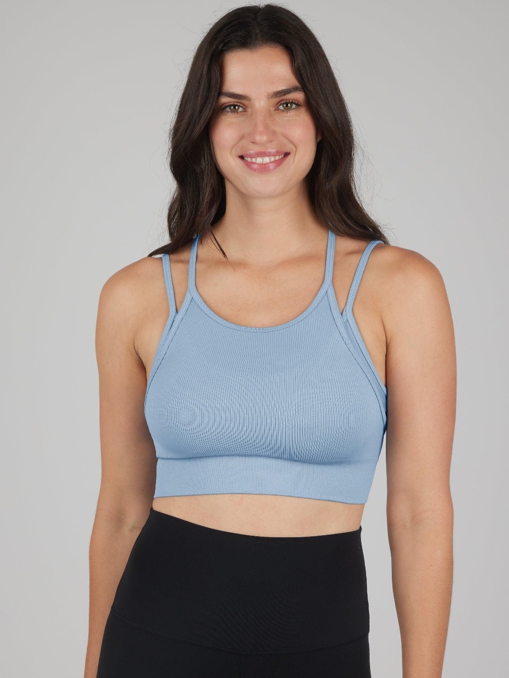 90 Degree By Reflex Black Double Layer Sports Bra